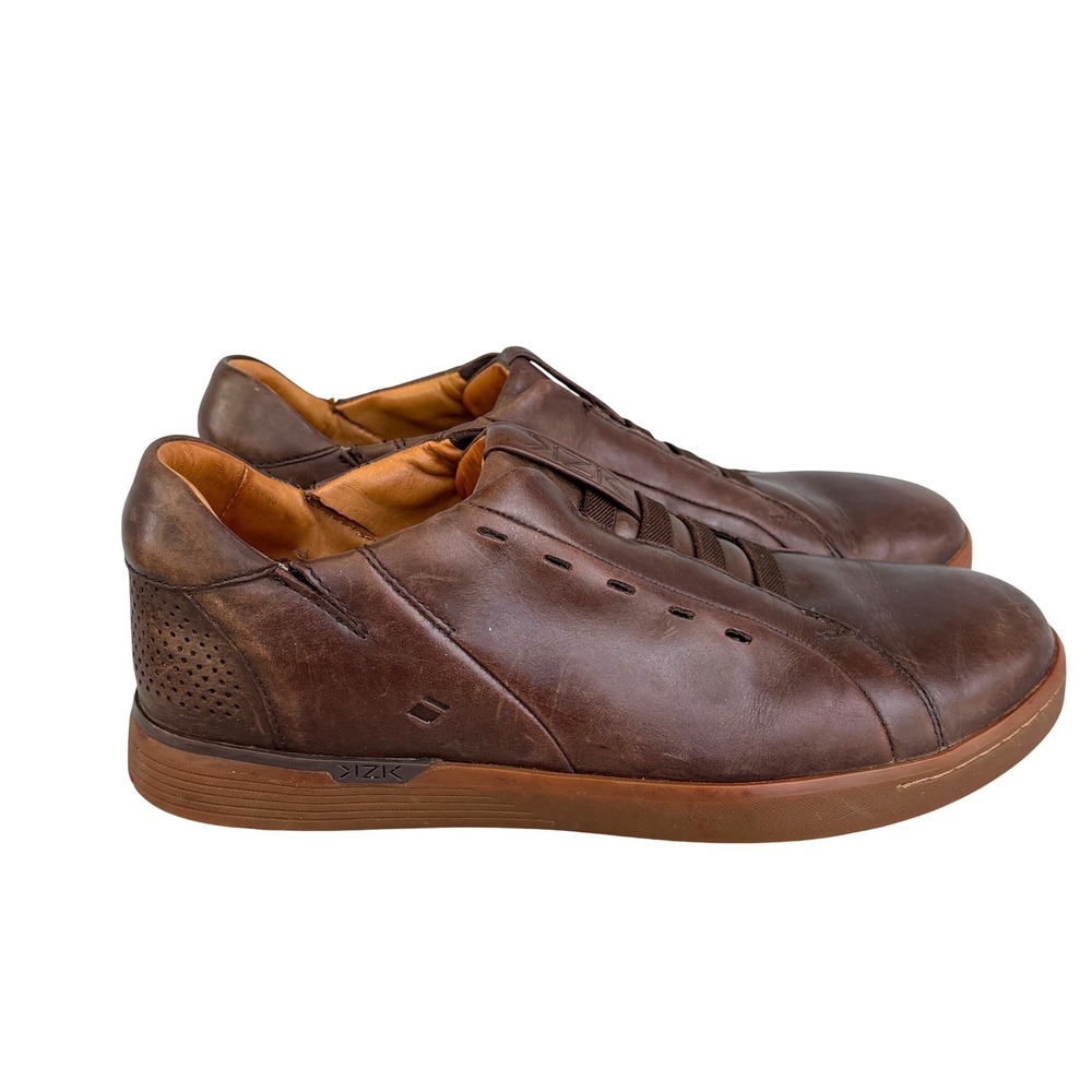 Kizik Cairo Mens 8.5M Brown Leather Hands-Free Slip On Sneakers L9FC M0202CB